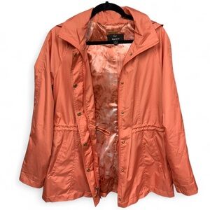Dennis by Dennis Basso Water Resistant Anorak Jacket - Coral Pink - Size S
